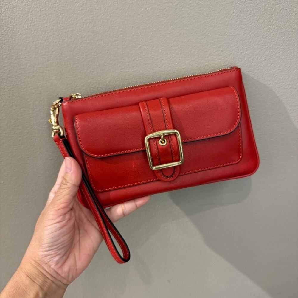 New‼️Coach Ashton Wristlet CFP08 Gold/Poppy